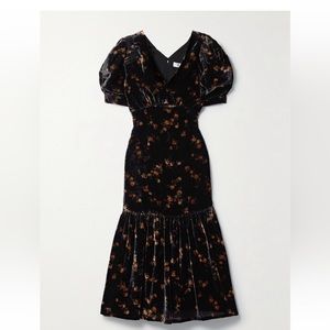 Sea Women's Rayna Velvet Floral Midi Dress, XS